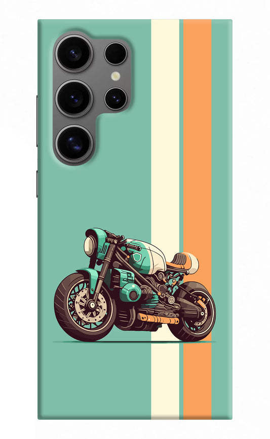 Striped Moto Drift Samsung S24 Ultra Hard Case Back Cover by Casekaro