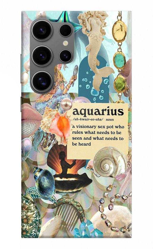 Aquarius Zodiac Samsung S24 Ultra Hard Case Back Cover by Casekaro