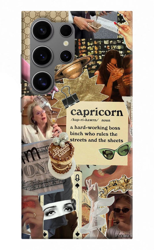 Capricorn Zodiac Samsung S24 Ultra Hard Case Back Cover by Casekaro