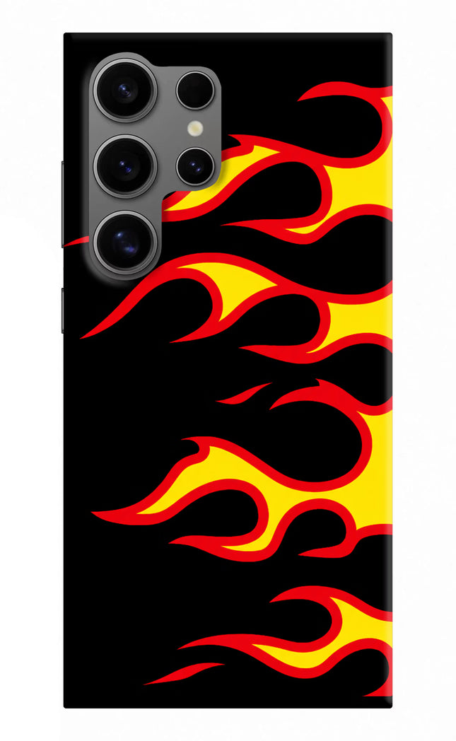 Side Sweep Flames Samsung S24 Ultra Hard Case Back Cover by Casekaro