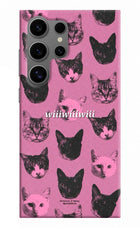 Pink Cats Samsung S24 Ultra Hard Case Back Cover by Casekaro