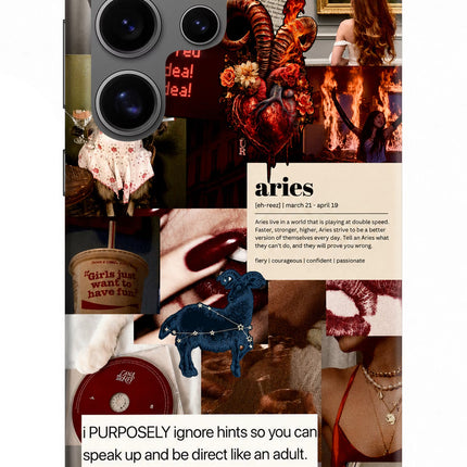 Zodiac Aries Samsung S24 Ultra Hard Case Back Cover by Casekaro