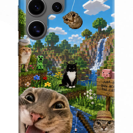 Minecraft Cat Chaos Samsung S24 Ultra Hard Case Back Cover by Casekaro