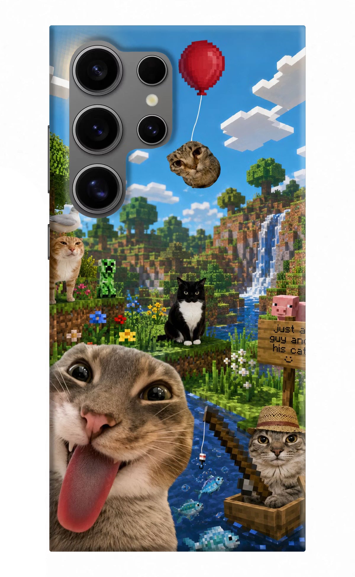 Minecraft Cat Chaos Samsung S24 Ultra Back Cover