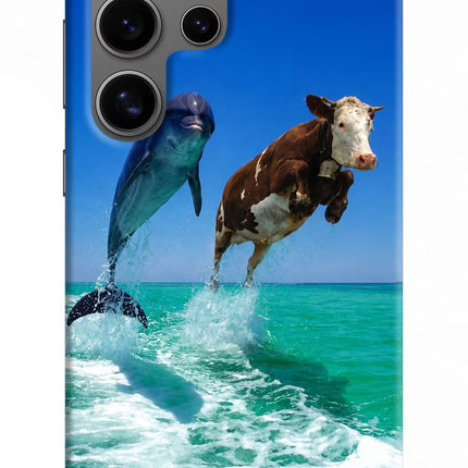 Dolphin vs Cow Samsung S24 Ultra Hard Case Back Cover by Casekaro