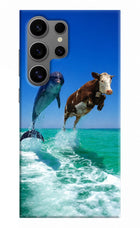 Dolphin vs Cow Samsung S24 Ultra Hard Case Back Cover by Casekaro