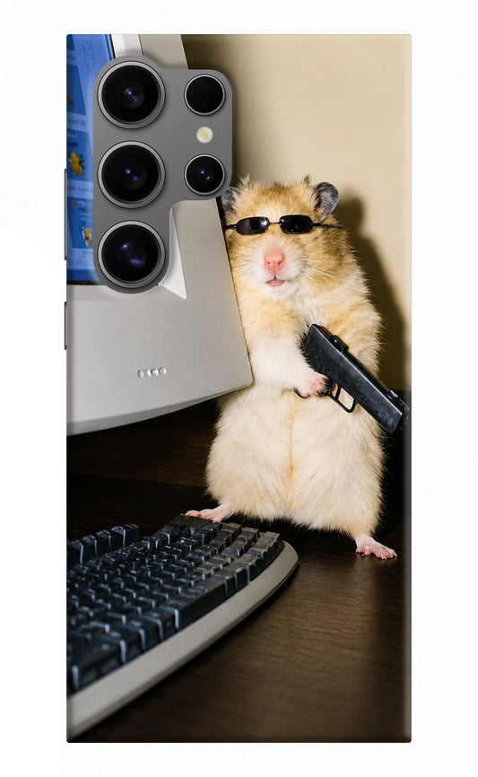 Hacker Hamster Samsung S24 Ultra Hard Case Back Cover by Casekaro