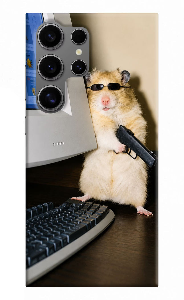 Hacker Hamster Samsung S24 Ultra Hard Case Back Cover by Casekaro