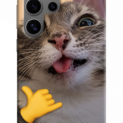 Silly Cat Call Samsung S24 Ultra Hard Case Back Cover by Casekaro