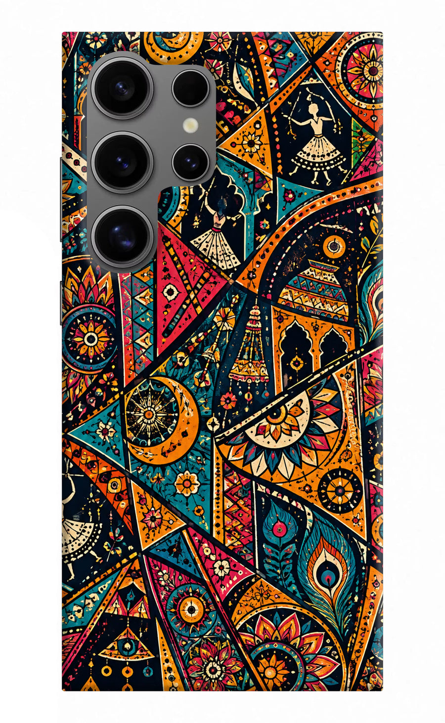 Folk Print Samsung S24 Ultra Back Cover, Hard case