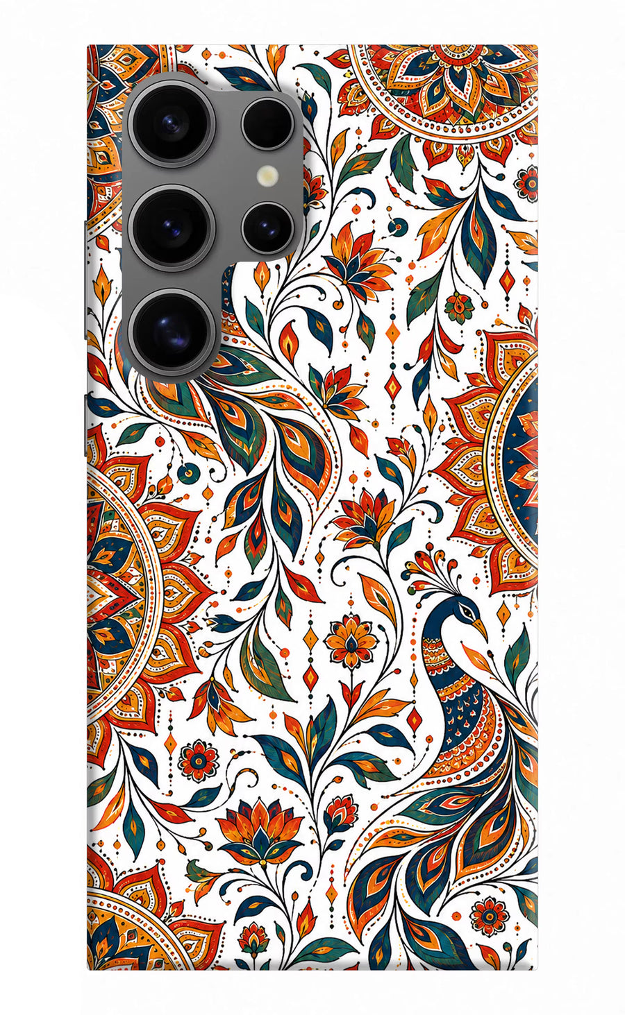 White Mayura Samsung S24 Ultra Back Cover, Hard case