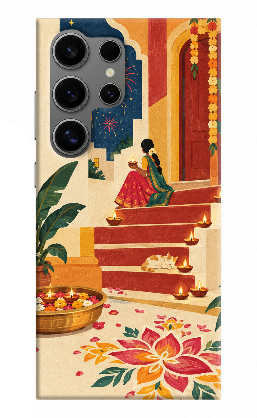Diwali Rangoli Samsung S24 Ultra Back Cover, Hard case
