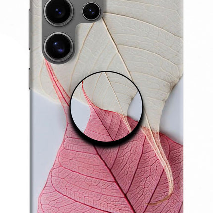 White Pink Leaf Samsung S24 Ultra Pop Case by Casekaro
