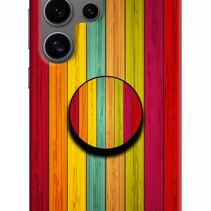 Multicolor Wooden Samsung S24 Ultra Pop Case by Casekaro