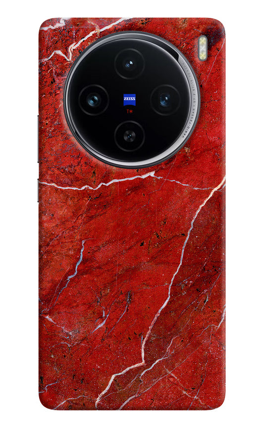Red Marble Design Vivo X100 Hard Case Back Cover by Casekaro