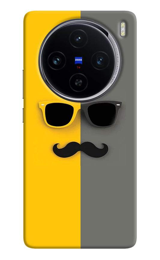 Sunglasses with Mustache Vivo X100 Hard Case Back Cover by Casekaro