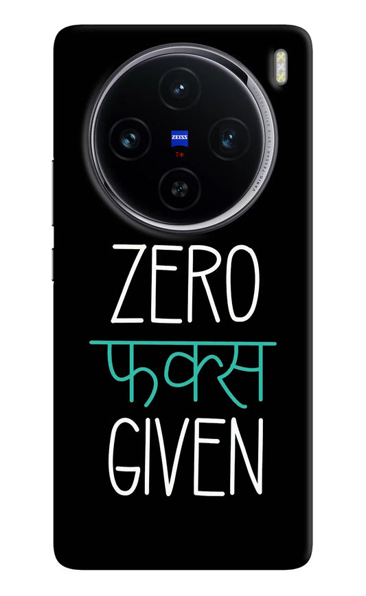 Zero Fucks Given Vivo X100 Hard Case Back Cover by Casekaro