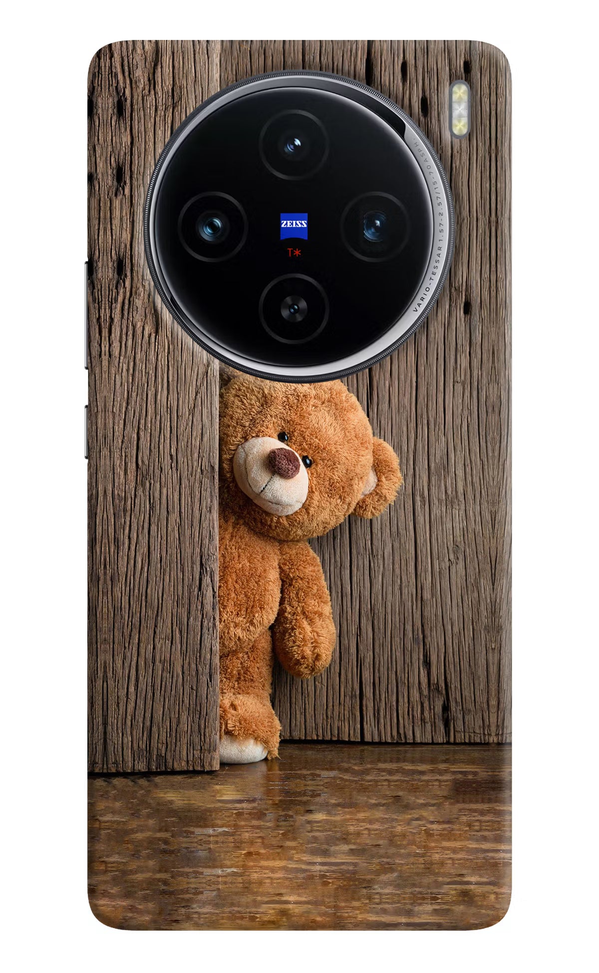 Teddy Wooden Vivo X100 Hard Case Back Cover by Casekaro