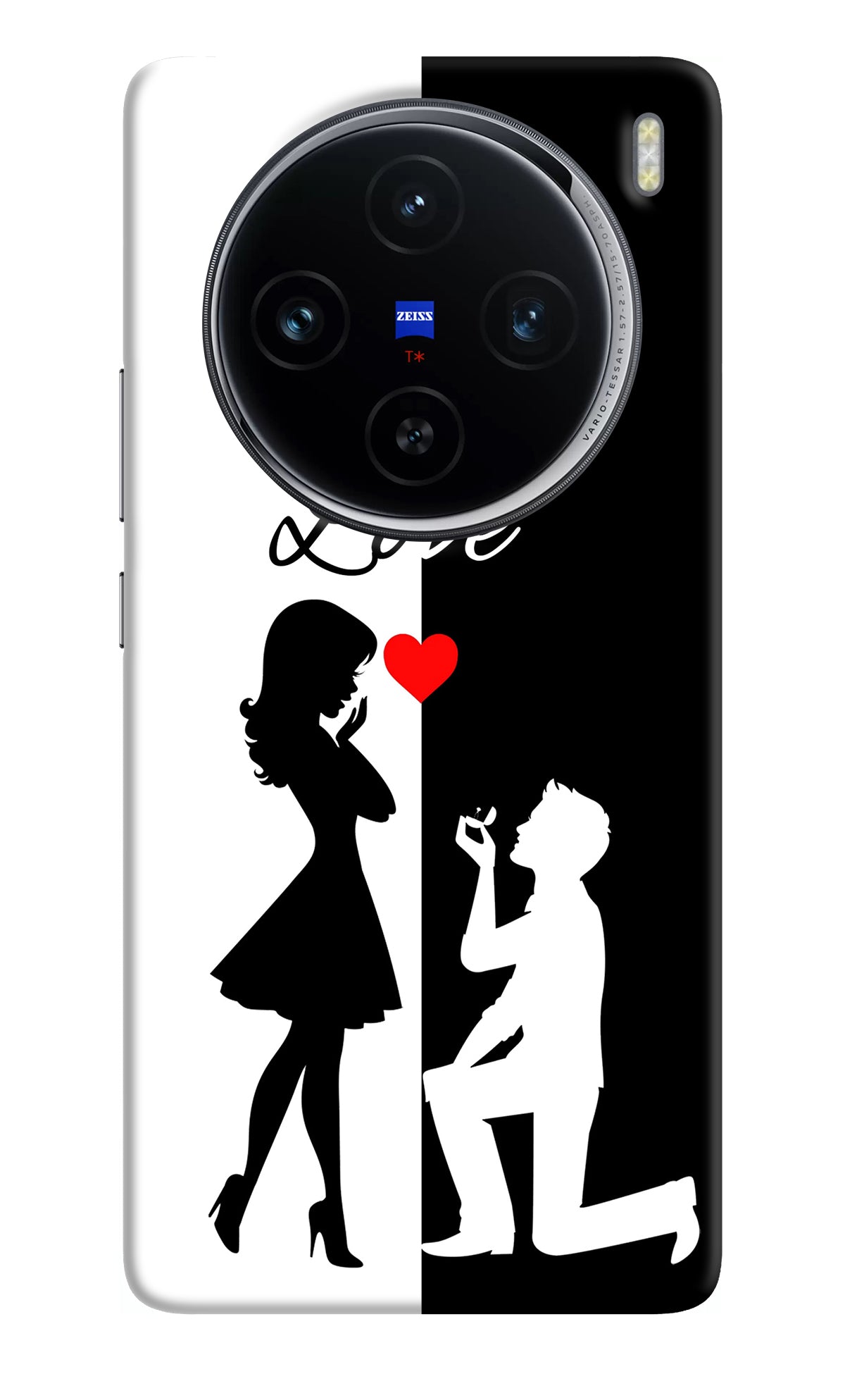 Love Propose Black And White Vivo X100 Back Cover