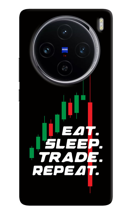 Eat Sleep Trade Repeat Vivo X100 Hard Case Back Cover by Casekaro