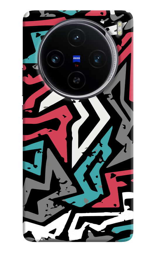 Geometric Graffiti Vivo X100 Hard Case Back Cover by Casekaro