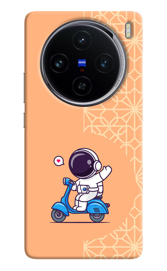 Cute Astronaut Riding Vivo X100 Hard Case Back Cover by Casekaro