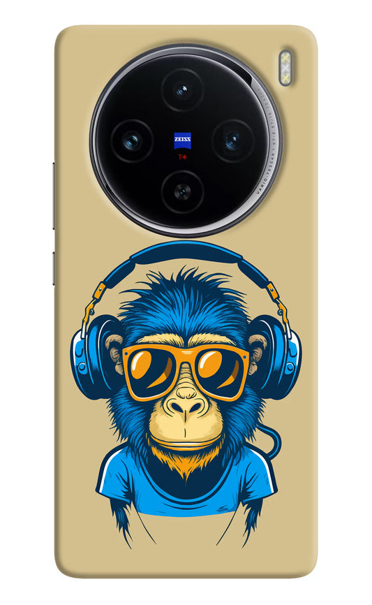 Monkey Headphone Vivo X100 Hard Case Back Cover by Casekaro