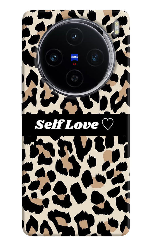 Leopard Print Self Love Vivo X100 Hard Case Back Cover by Casekaro