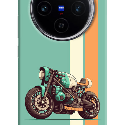 Striped Moto Drift Vivo X100 Hard Case Back Cover by Casekaro
