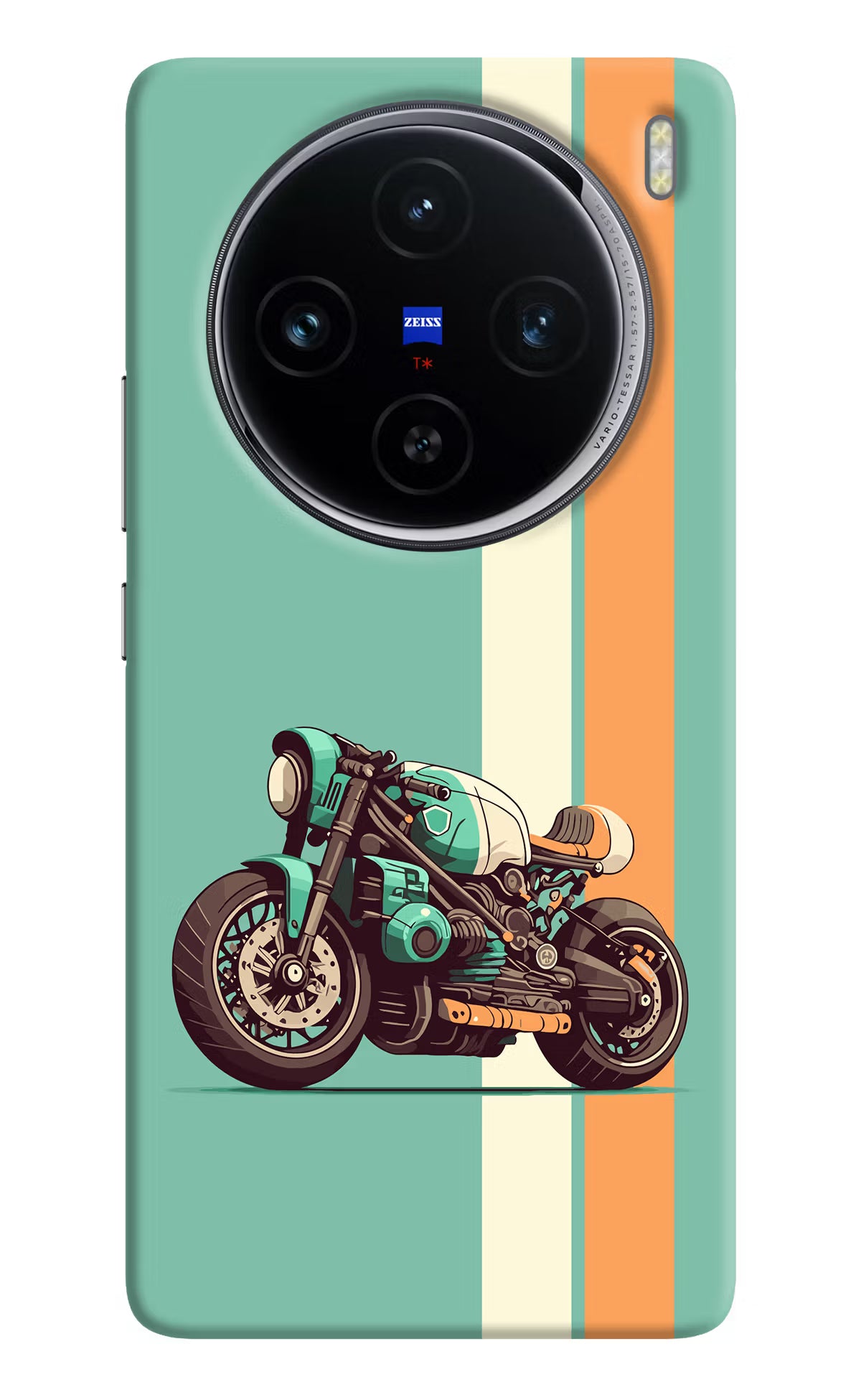 Striped Moto Drift Vivo X100 Hard Case Back Cover by Casekaro
