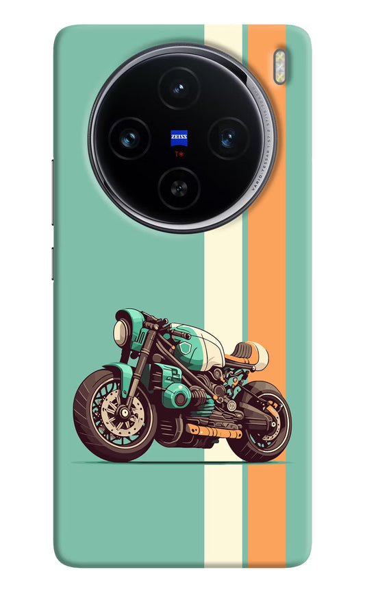 Striped Moto Drift Vivo X100 Hard Case Back Cover by Casekaro