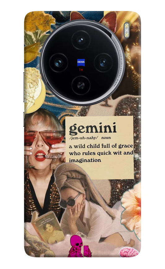 Gemini Zodiac Vivo X100 Hard Case Back Cover by Casekaro