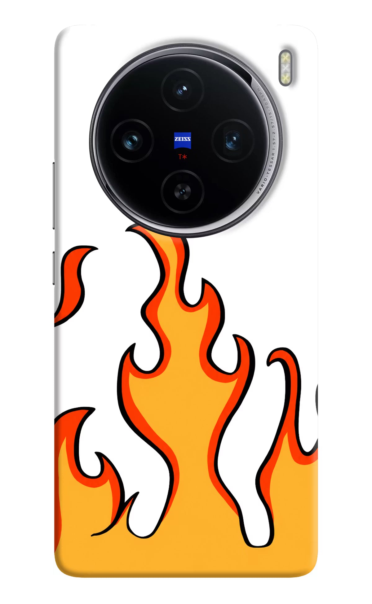 Fired Up – White Vivo X100 Hard Case Back Cover by Casekaro