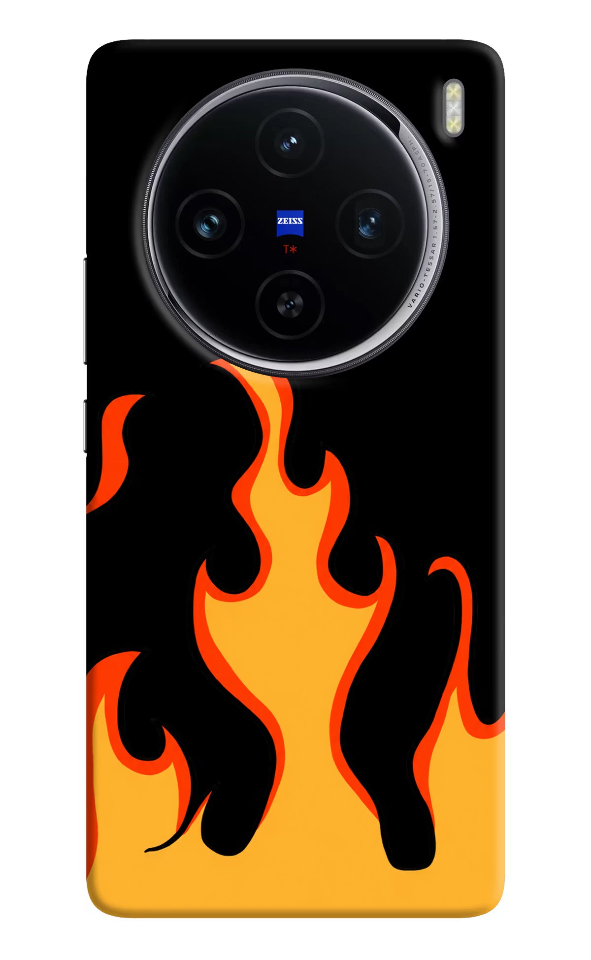 Fired Up – Black Vivo X100 Hard Case Back Cover by Casekaro