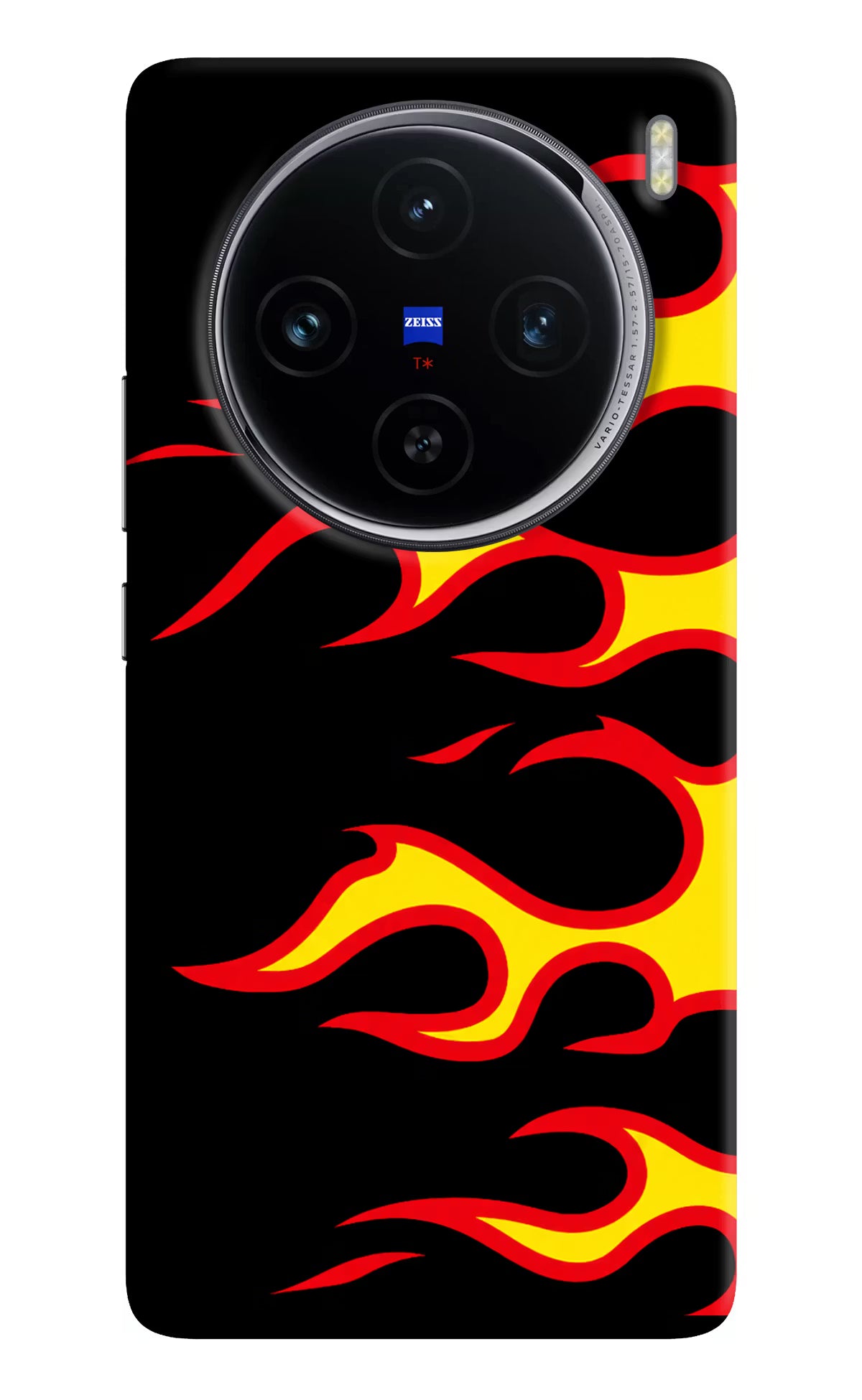 Side Sweep Flames Vivo X100 Hard Case Back Cover by Casekaro
