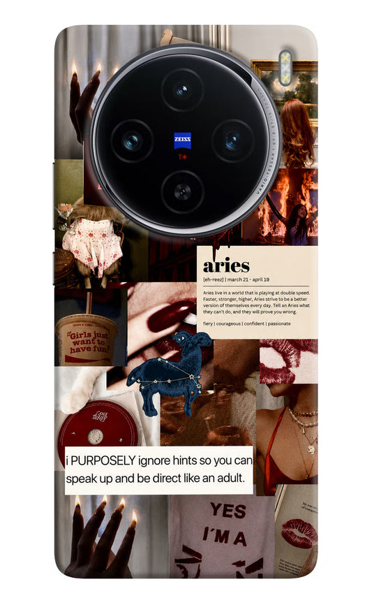 Zodiac Aries Vivo X100 Hard Case Back Cover by Casekaro