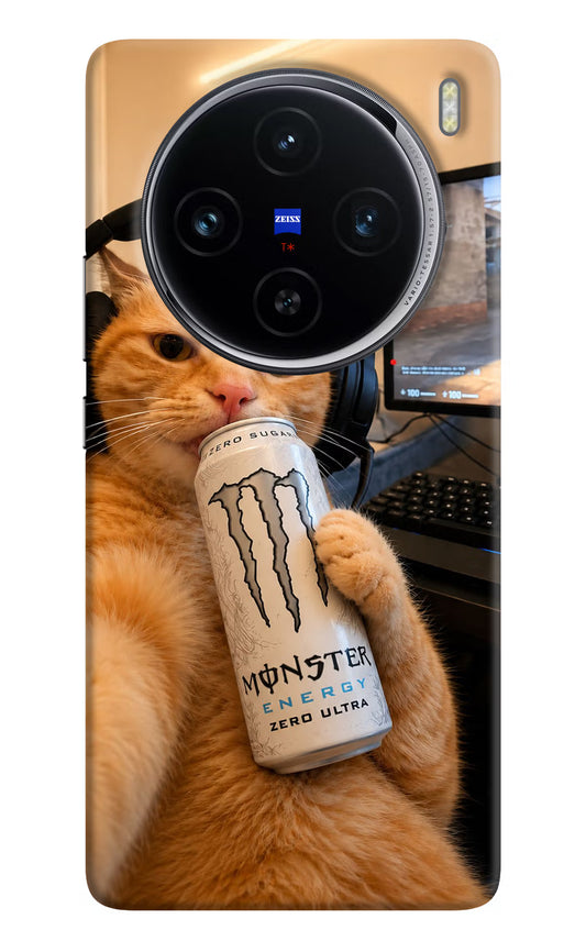Gamer Cat Energy Vivo X100 Hard Case Back Cover by Casekaro