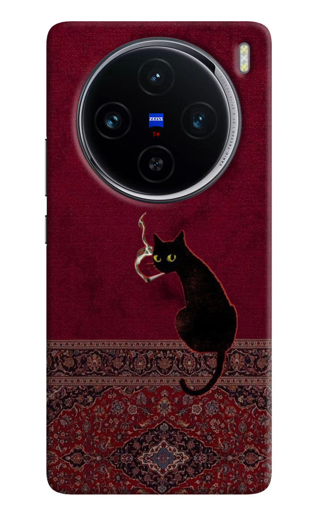 Midnight Cat Vivo X100 Hard Case Back Cover by Casekaro