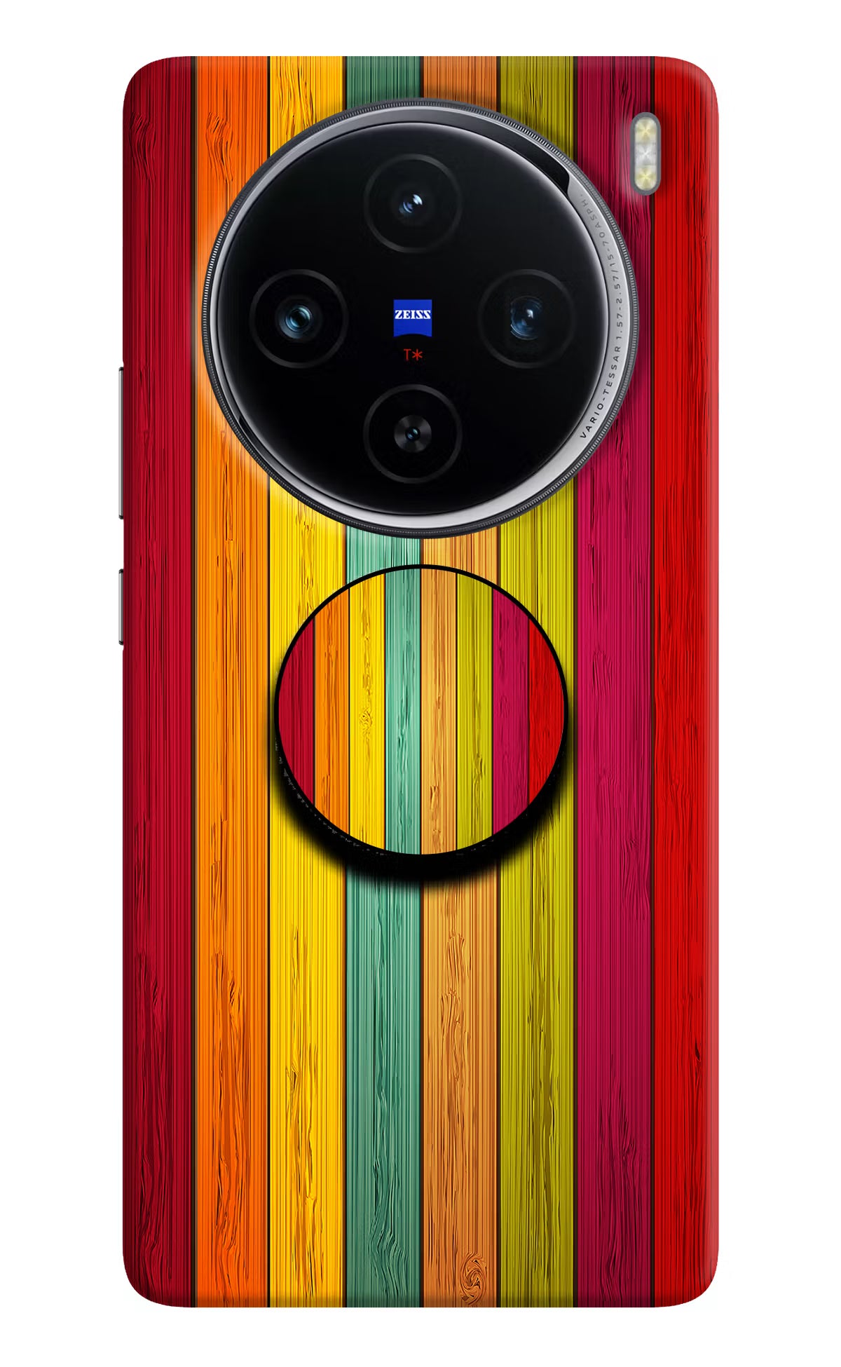 Multicolor Wooden Vivo X100 Pop Case by Casekaro