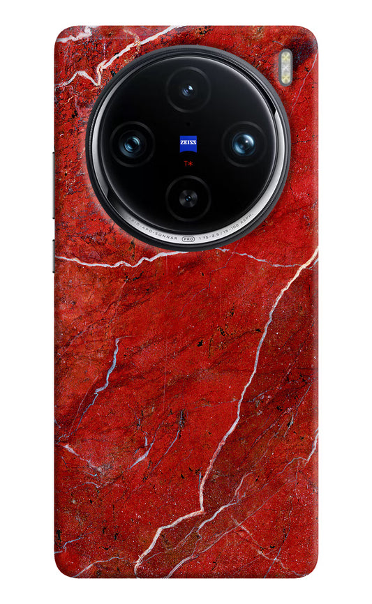 Red Marble Design Vivo X100 Pro Hard Case Back Cover by Casekaro