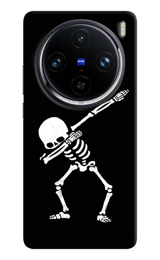 Dabbing Skeleton Art Vivo X100 Pro Hard Case Back Cover by Casekaro