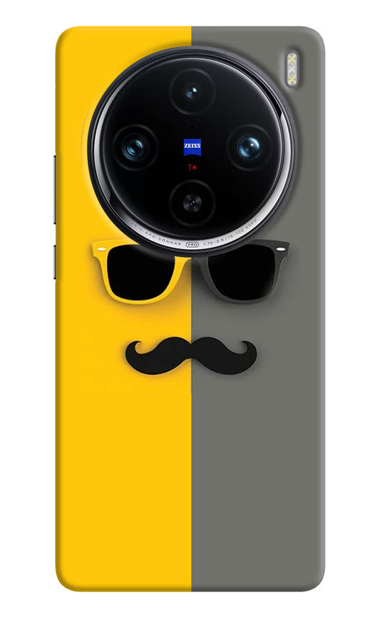 Sunglasses with Mustache Vivo X100 Pro Hard Case Back Cover by Casekaro