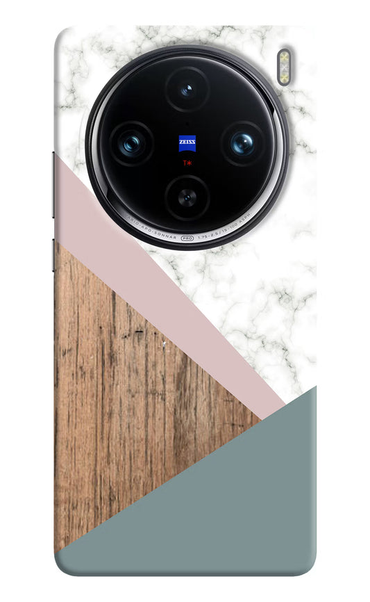 Marble wood Abstract Vivo X100 Pro Hard Case Back Cover by Casekaro