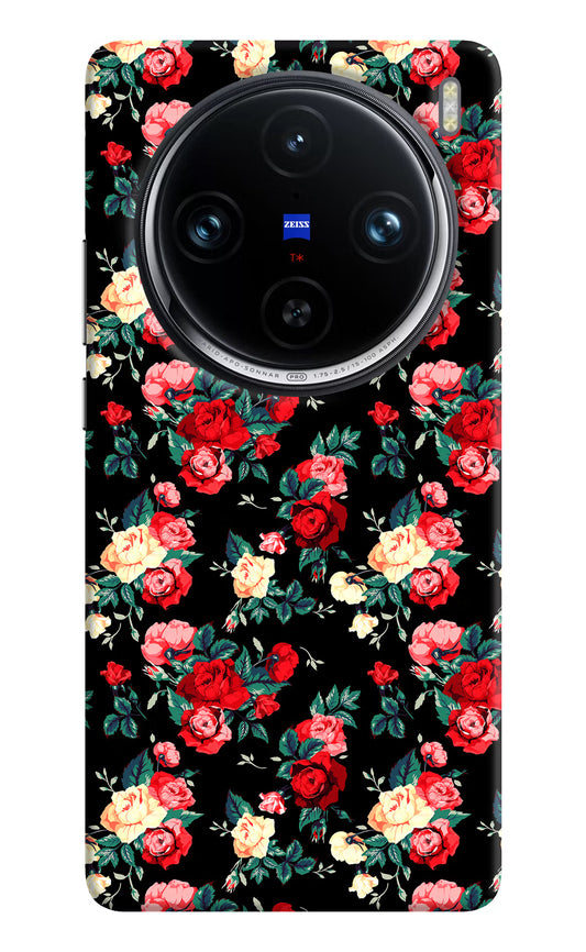 Rose Pattern Vivo X100 Pro Hard Case Back Cover by Casekaro