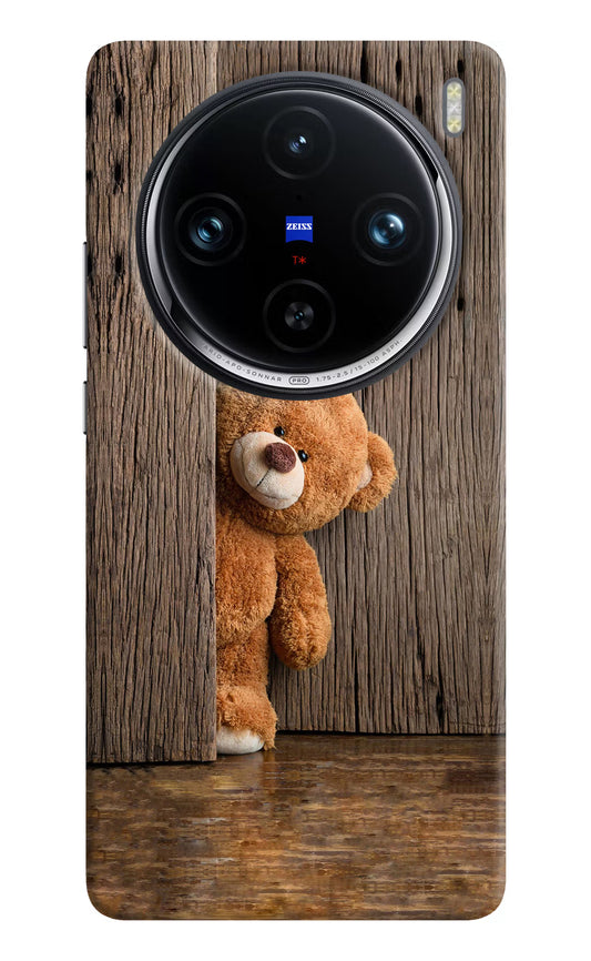 Teddy Wooden Vivo X100 Pro Hard Case Back Cover by Casekaro
