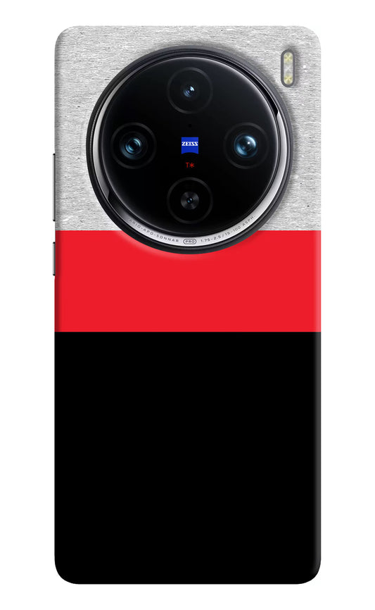 Tri Color Pattern Vivo X100 Pro Hard Case Back Cover by Casekaro