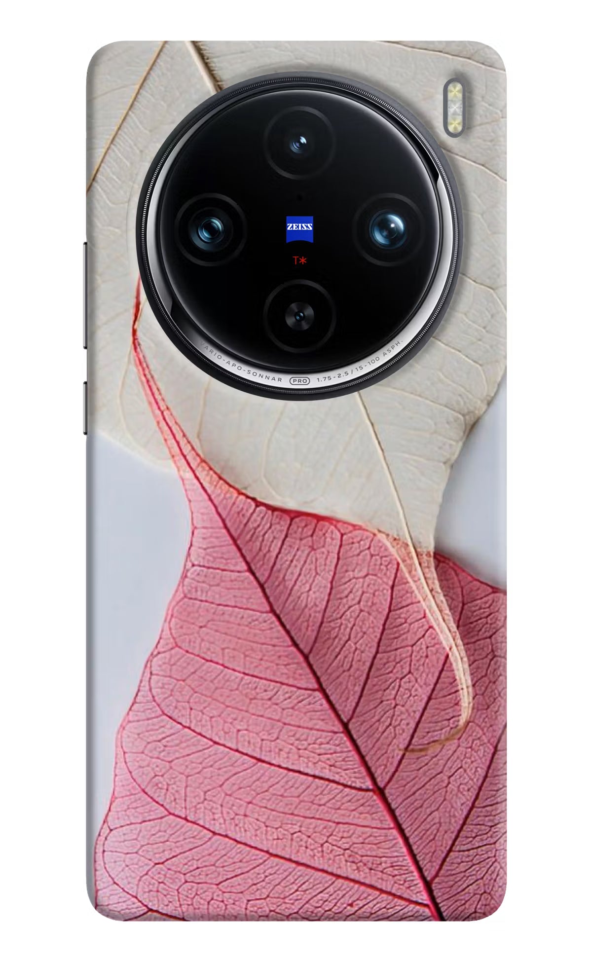 White Pink Leaf Vivo X100 Pro Hard Case Back Cover by Casekaro