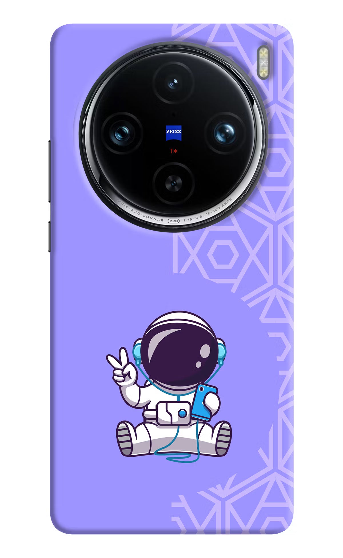 Cute Astronaut Chilling Vivo X100 Pro Hard Case Back Cover by Casekaro