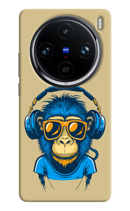 Monkey Headphone Vivo X100 Pro Hard Case Back Cover by Casekaro