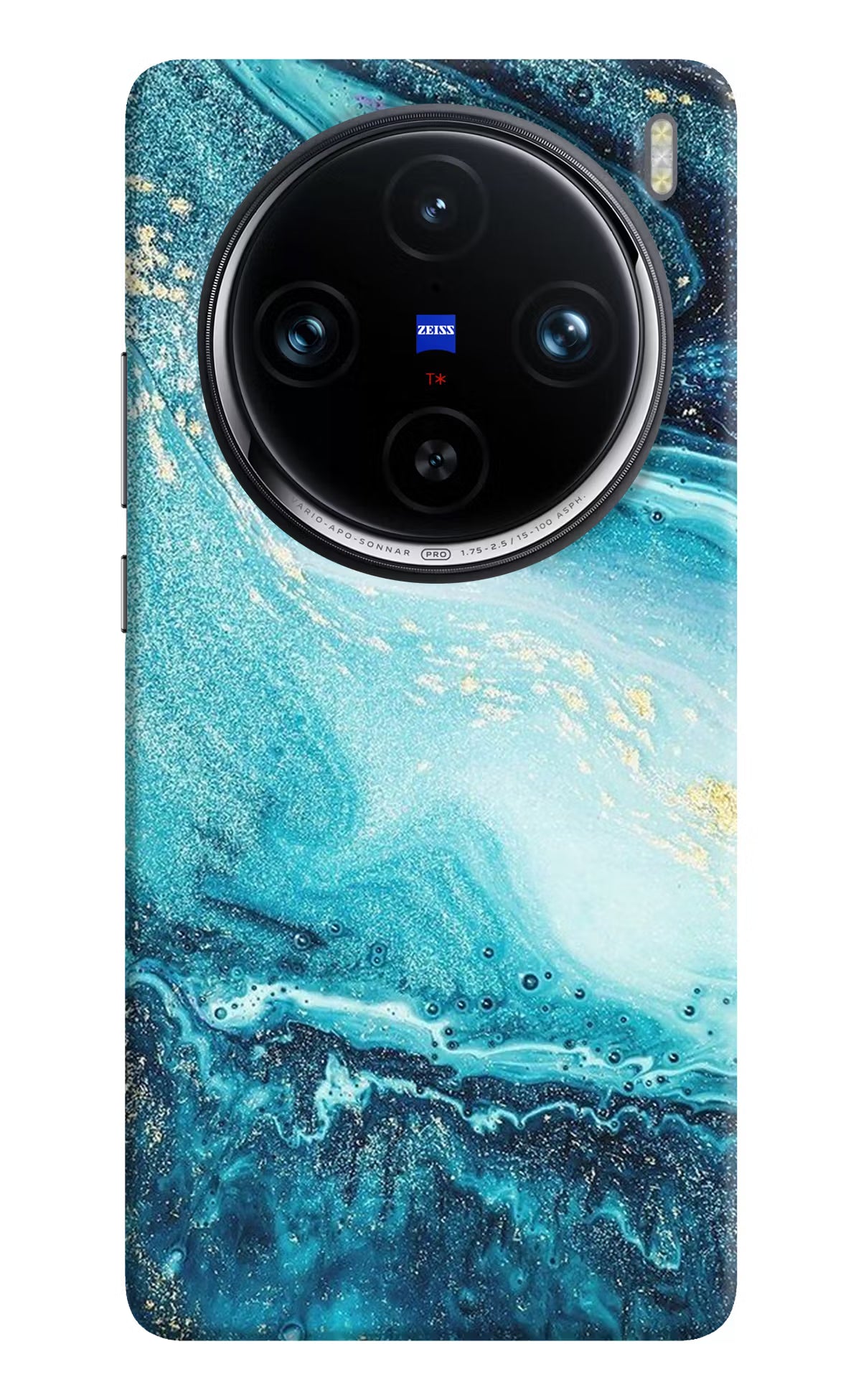 Blue Glitter Marble Vivo X100 Pro Hard Case Back Cover by Casekaro